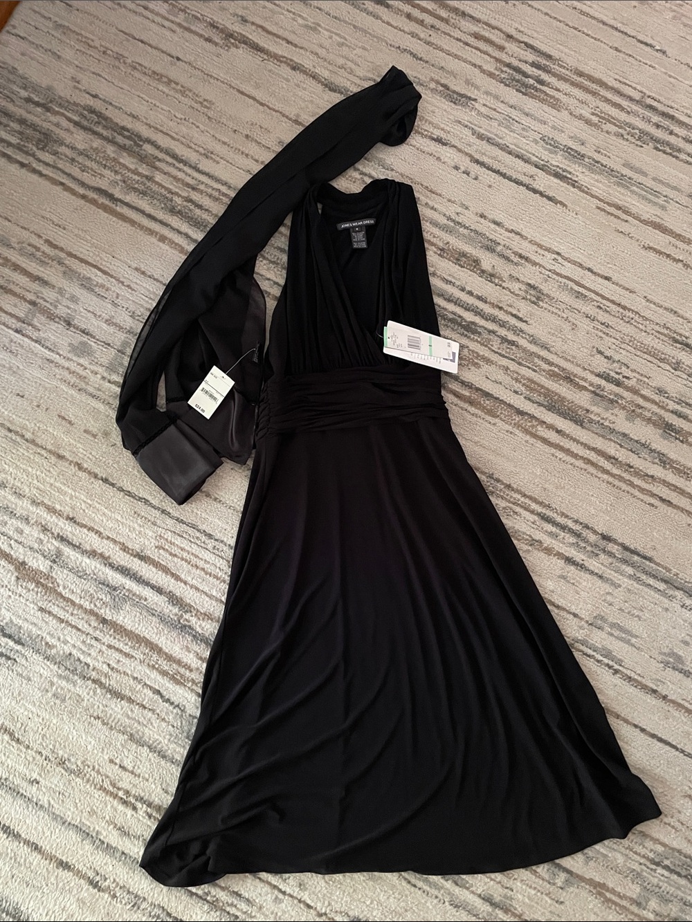 Jones Wear Black Halter Maxi Dress with Wrap Waist